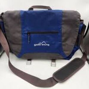 EDDIE BAUER VTG Messenger Bag Laptop Bag Duffle Vintage Blue Gray Unisex